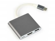 GEMBIRD USB type-C multi-adapter, HDMI, USB, Space Grey (A-CM-HDMIF-02-SG)