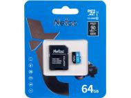 NETAC Micro SDXC, 64GB, P500 Standard + SD adapter (NT02P500STN-064G-R)