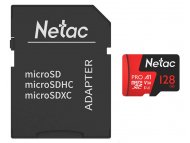 NETAC Micro SDXC, 128GB, P500 Extreme Pro + SD adapter (NT02P500PRO-128G-R)