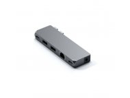 SATECHI Aluminium Pro Hub Mini (1xUSB4 96W up to 6K 60Hz display output, 2 x USB-A 3.0, 1xEthernet, 1xUSB-C, 1xAudio) - Space Grey