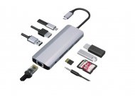 GEMBIRD CM-COMBO9-03  USB Type-C 9-in-1 multi-port adapter USB USB-C+HUB+HDMI+PD+card rea