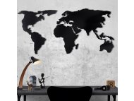 WALLXPERT World Map Silhouette XL Black