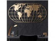WALLXPERT Zidna dekoracija World Map Globe Gold OUTLET