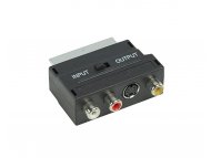 E-GREEN Adapter Scart - 3xRCA + S-Video crni