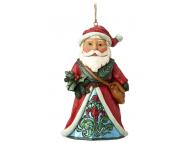 JIM SHORE Wonderland Santa Holly Hanging Ornament Figure