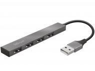 TRUST HALYX USB2.0/4xUSB/Aluminjum/siva